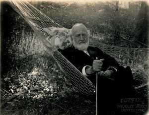 Bishop Milton Wright in hammock 