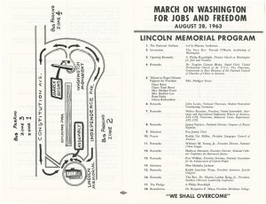 Front cover and map of program for March on Washington