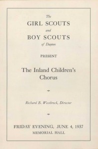 Inland Children's Chorus program from 1937