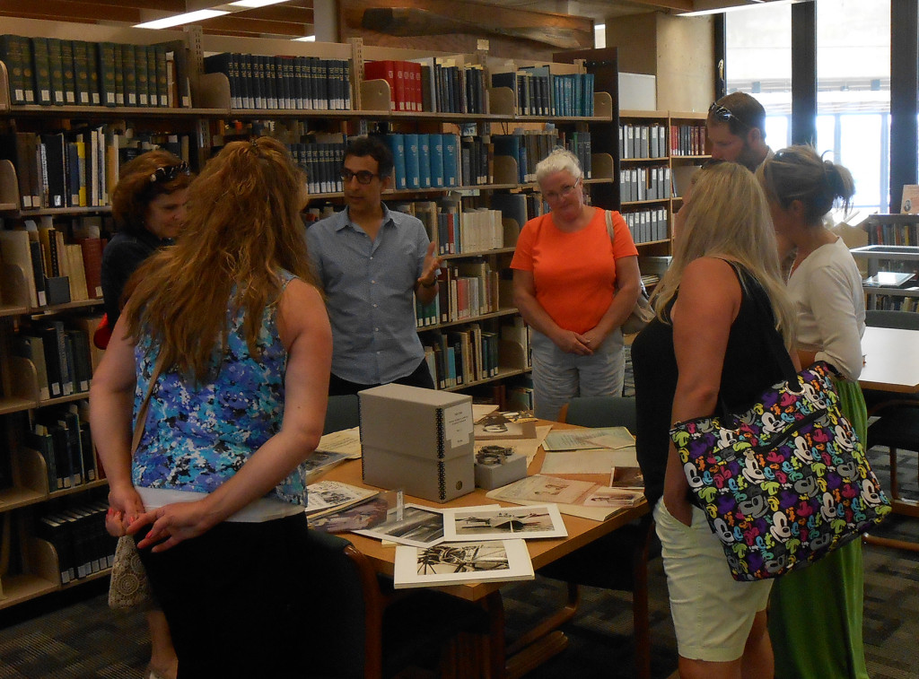 Archivist Gino Pasi sharing some of our resources with a group of school teachers, Aug. 4.