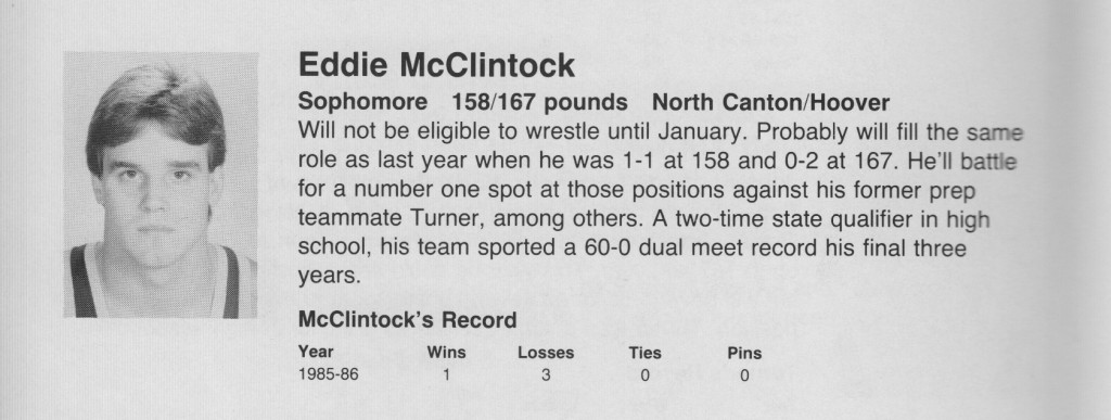 Eddie McClintock, wrestling profile, 1986-1987