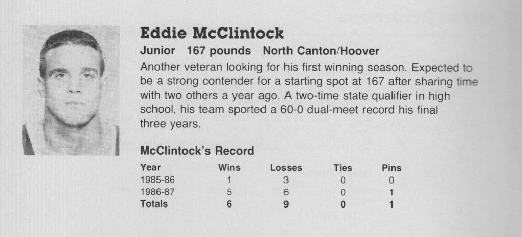 Eddie McClintock, wrestling profile, 1987-1988
