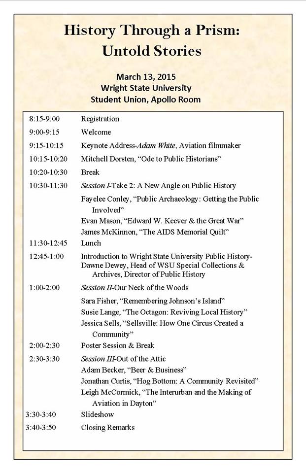 Public History Graduate Symposium 2015 Schedule