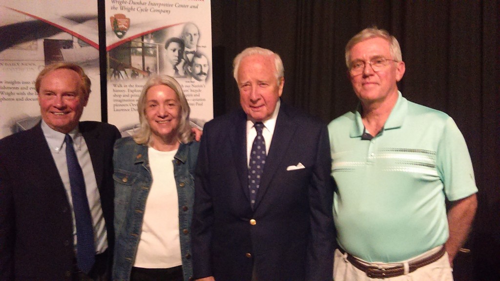 L-R: Mike Hill (McCullough's research assistant), Dawne Dewey, David McCullough, and John Armstrong, June 8, 2015.