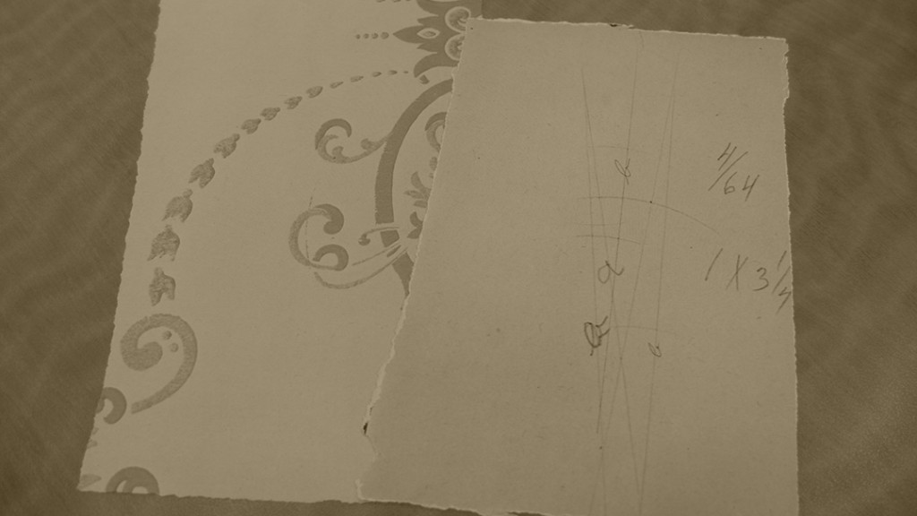 Wallpaper with calculations scribbled on the back by one of the Wright Brothers-- because you never know when the urge to do science may strike! (MS-1)
