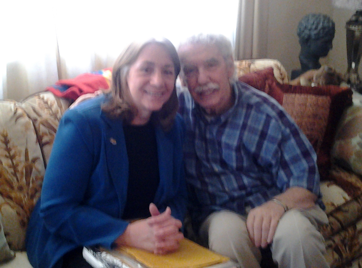 Dawne Dewey and Dale Huffman, at his home, March 2014.