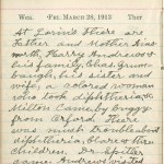 Milton Wright diary entry, March 28, 1913