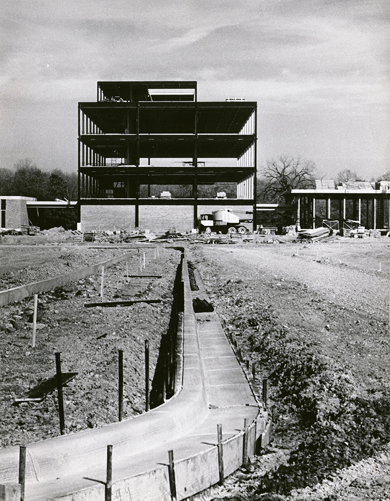 Original DDN caption (Nov. 1963): "Paving a Road to Miami Valley's Future. New campus site for Branch Ohio State-Miami University."