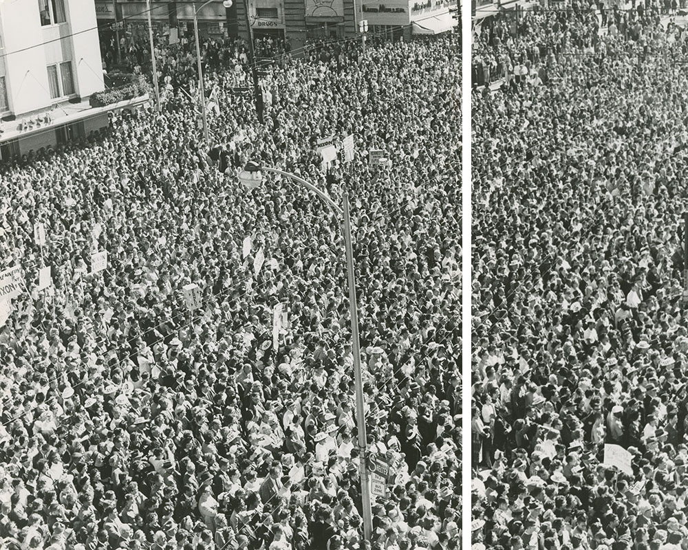 Crowd from Courthouse rally (Oct. 17, 1960)