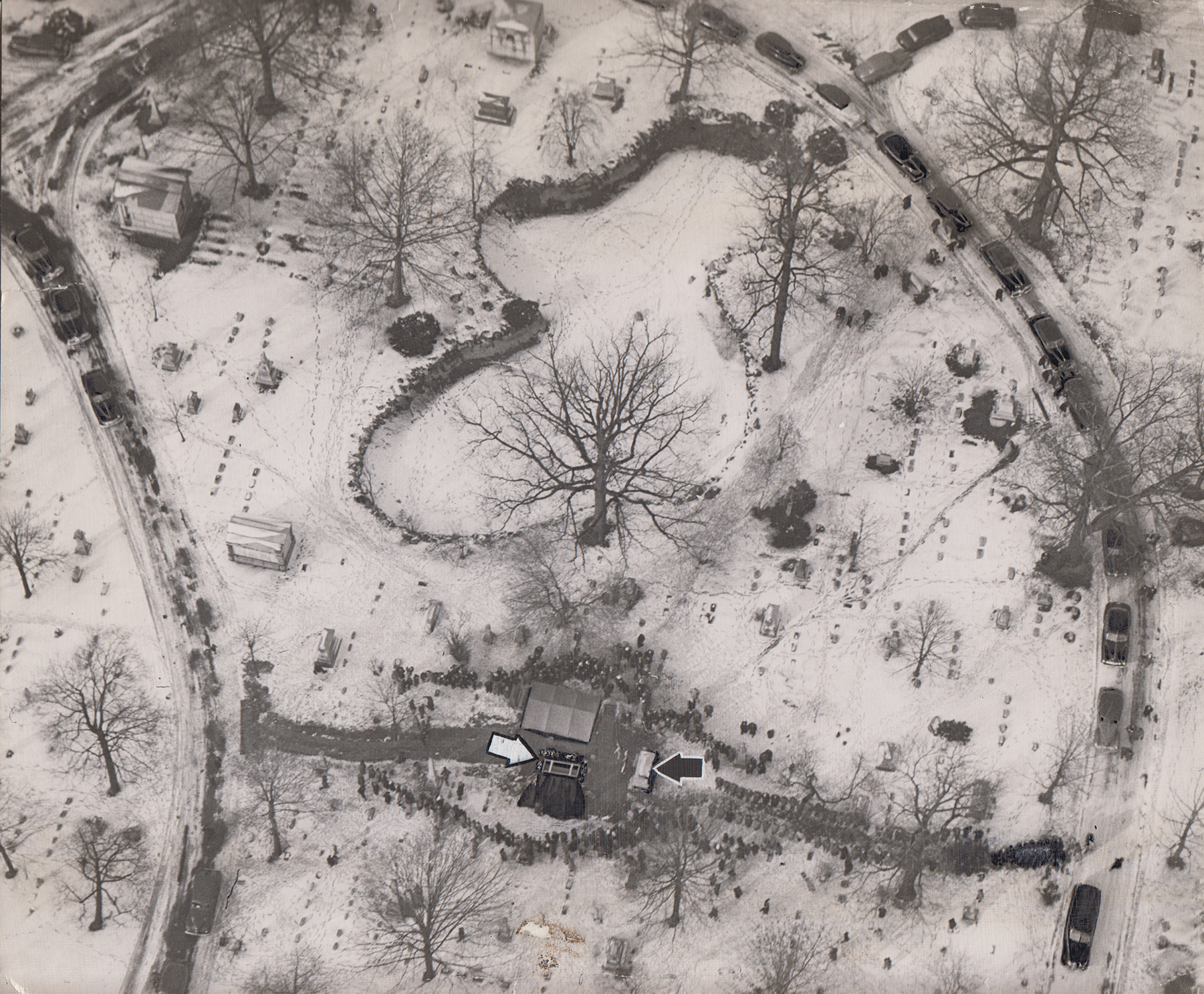 Wright grave from air