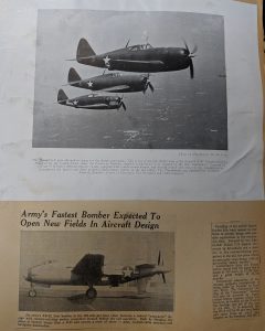 Republic P-47 Thunderbolt and Doulgas XB-42 clippings (MS-520)