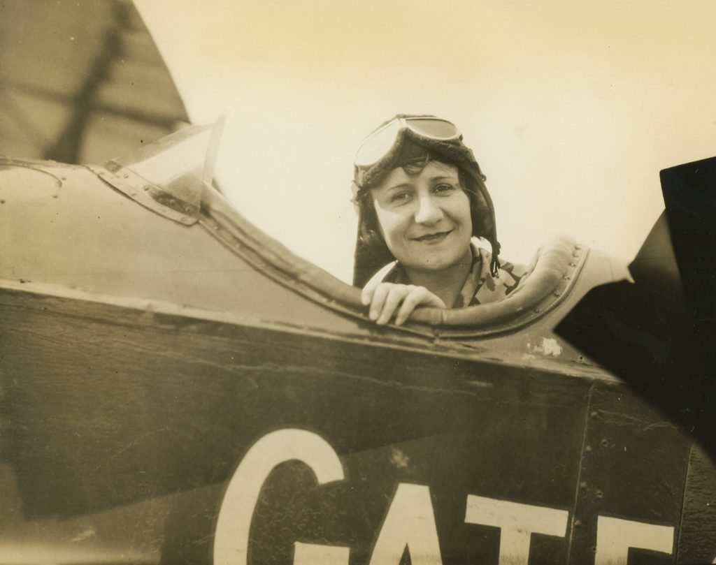 Hazel Gates in cockpit (ms646_sb2_p21)